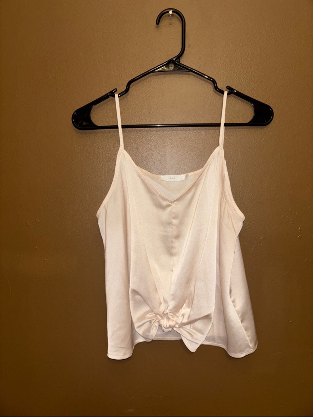 Lush Blush Satin Twisted Hem Camisole